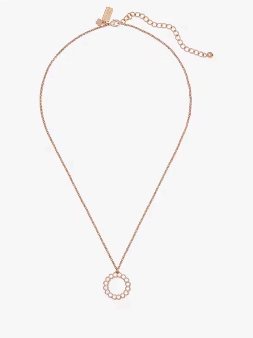 Kate Spade Full Circle Mini CZ Pendant Necklace Rose Gold NWT